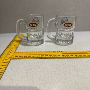 PAIR OF A&W Libbey Root Beer Teen Burger Special Edition Glass Mini Mug